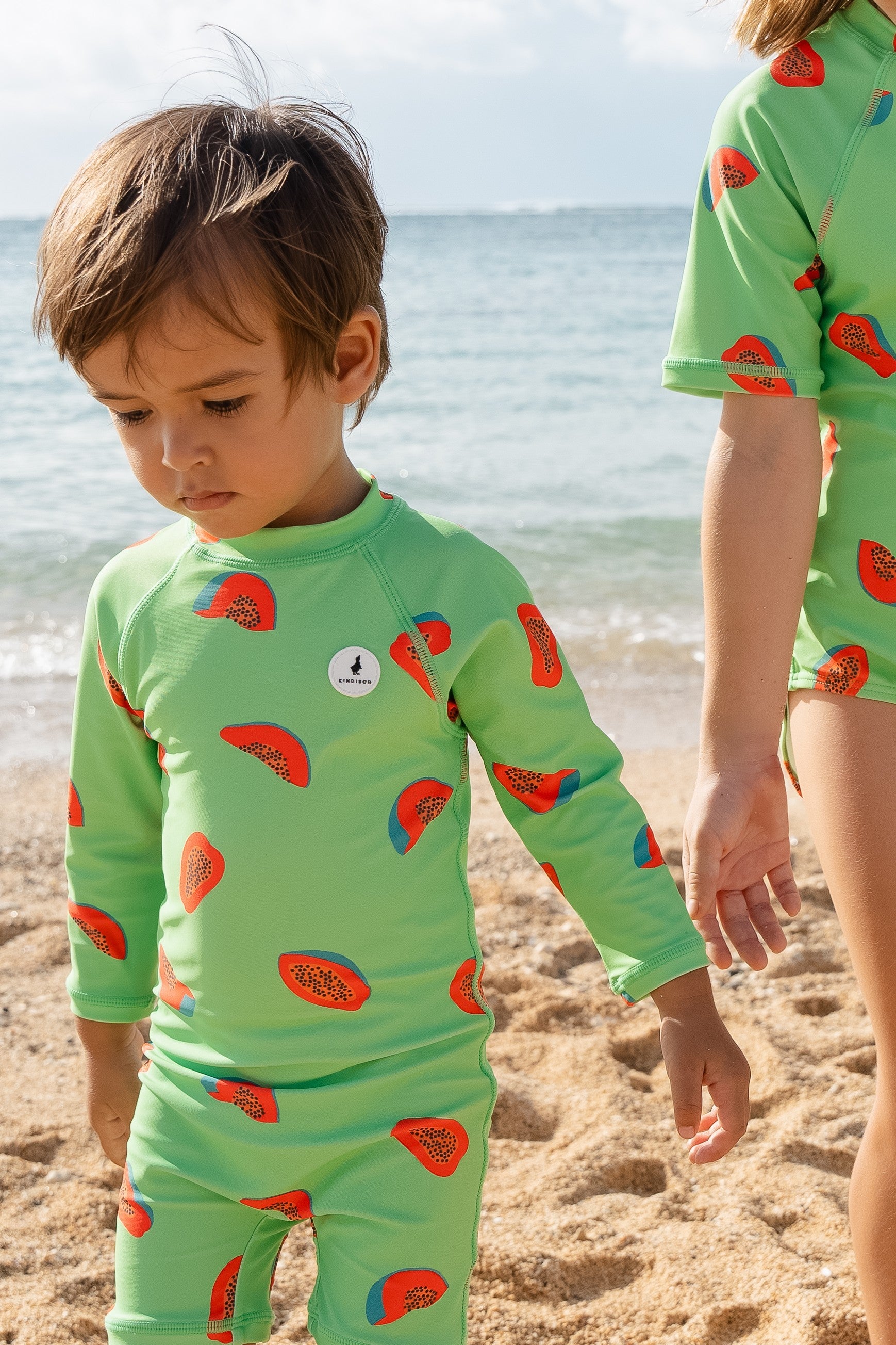 Baby Badeanzug - Papaya – von KINDISCH, UV-Schutz