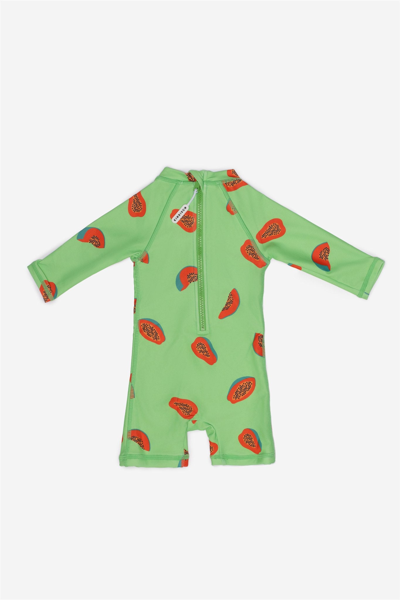 Baby Badeanzug - Grün - Papaya – Rückansicht – von KINDISCH, UV-Schutz