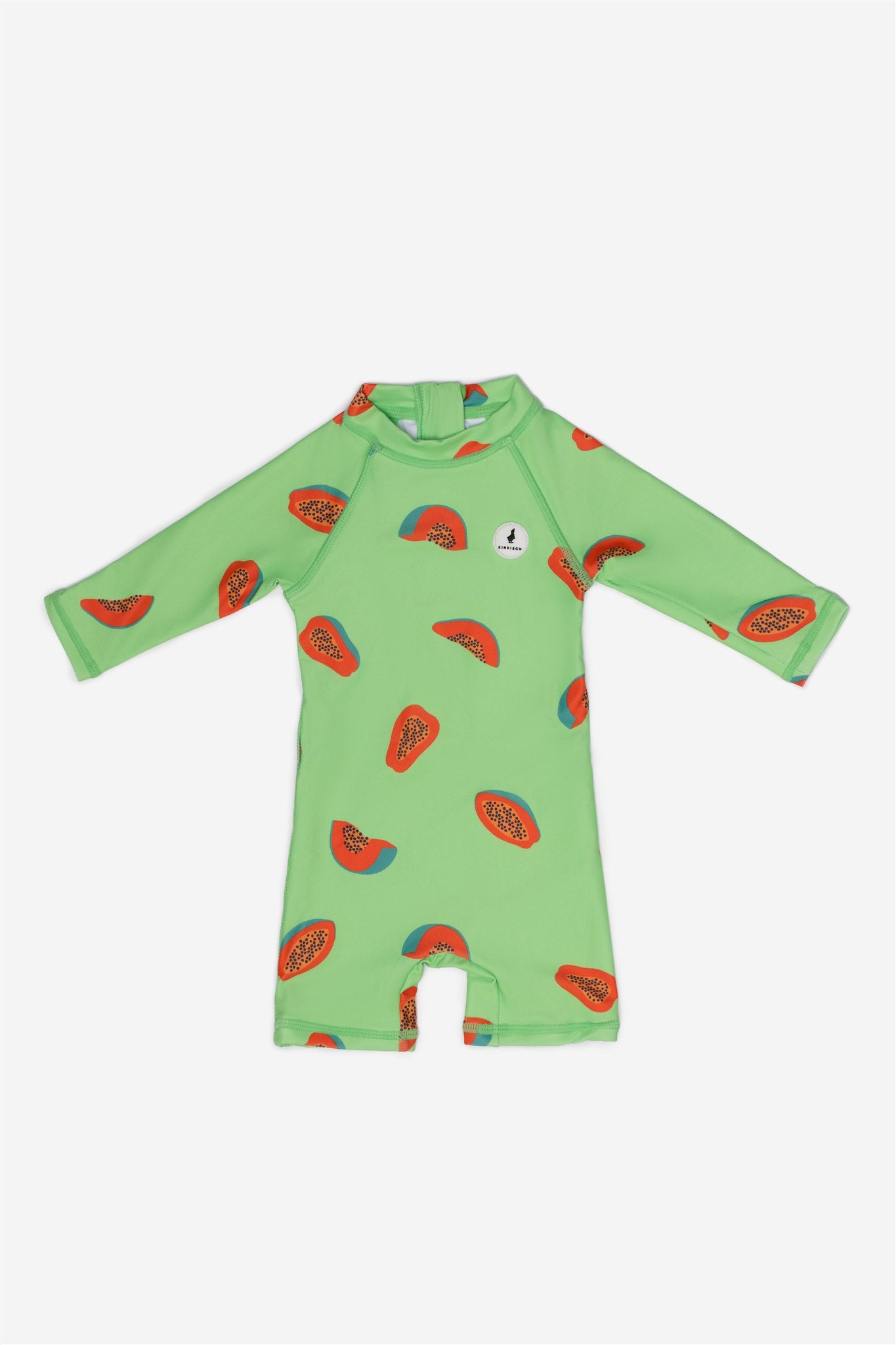 Baby Badeanzug - Grün - Papaya – Vorderansicht – von KINDISCH, UV-Schutz