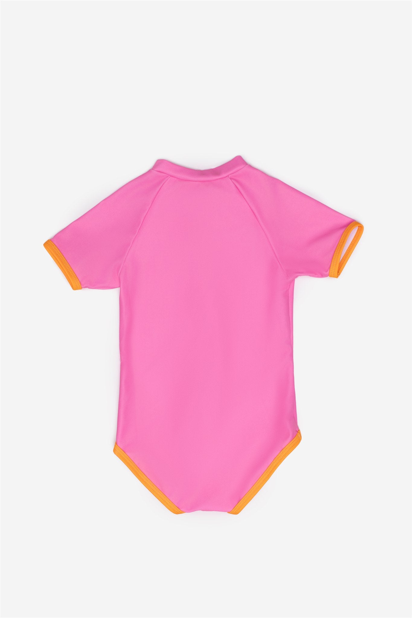 Girls Badeanzug kurzarm - Candy Pink – Rückansicht – von KINDISCH, UV-Schutz