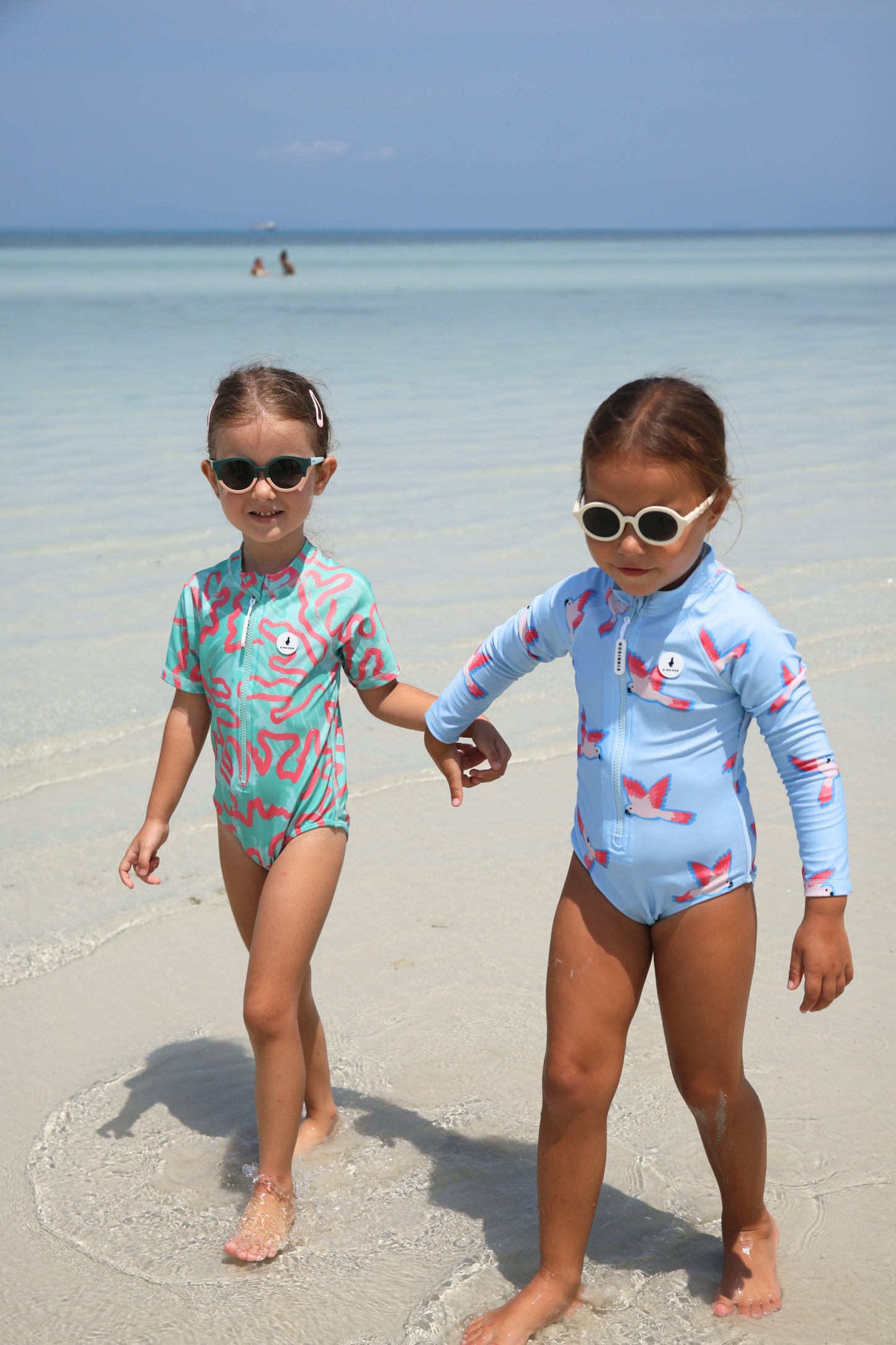 Girls Badeanzug kurzarm  - CORAL