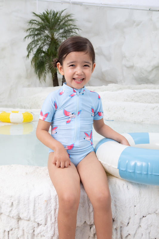 Girls Badeanzug kurzarm - PARROT