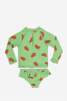 Girls 2-teiliger Badeanzug - Grün - Papaya – Rückansicht – von KINDISCH