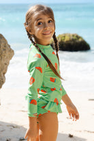 Girls 2-teilig - Papaya – Seitenansicht – von KINDISCH, UV-Schutz