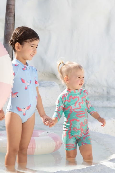 Girls Badeanzug kurzarm - PARROT